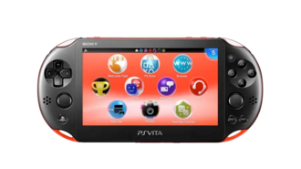 Black/Red PlayStation Vita PCH-2000 series, Front Side