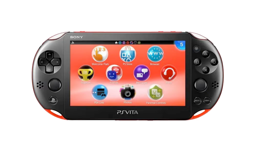 Black/Red PlayStation Vita PCH-2000 series, Front Side