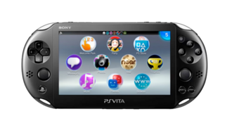 Black PlayStation Vita PCH-2000 series, Front Side