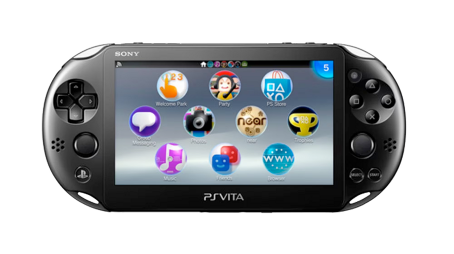 Black PlayStation Vita PCH-2000 series, Front Side