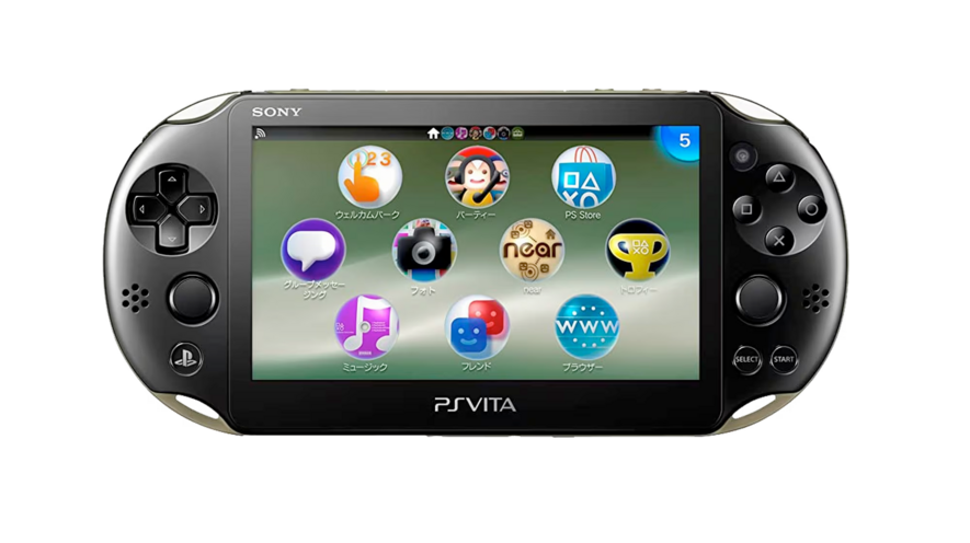 Khaki and Black PlayStation Vita PCH-2000 series, Front Side
