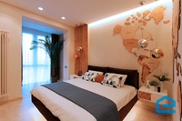 Ремонт квартиры в Перми ЖК Виктория на Революции 21в дизайн-проект спальня кровать с подсветкой