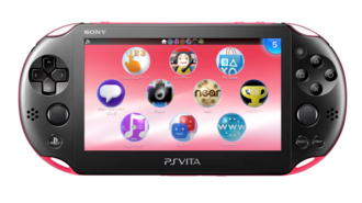 Pink and Black PlayStation Vita PCH-2000 series, Front 