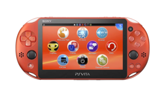 Metallic Red PlayStation Vita PCH-2000 series, Front Side