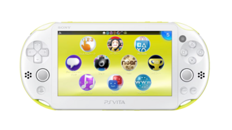 Lime Green / White PlayStation Vita PCH-2000 series, Front Side