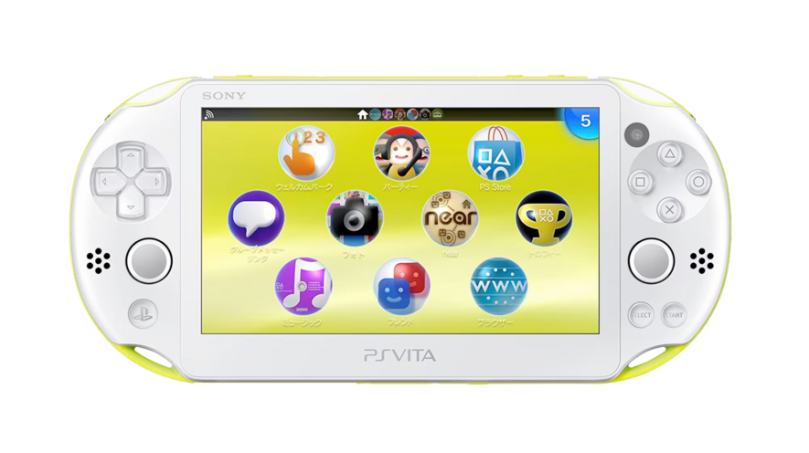 Lime Green / White PlayStation Vita PCH-2000 series, Front Side