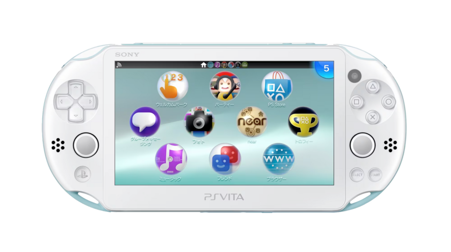 Light Blue White PlayStation Vita PCH-2000 series, Front Side