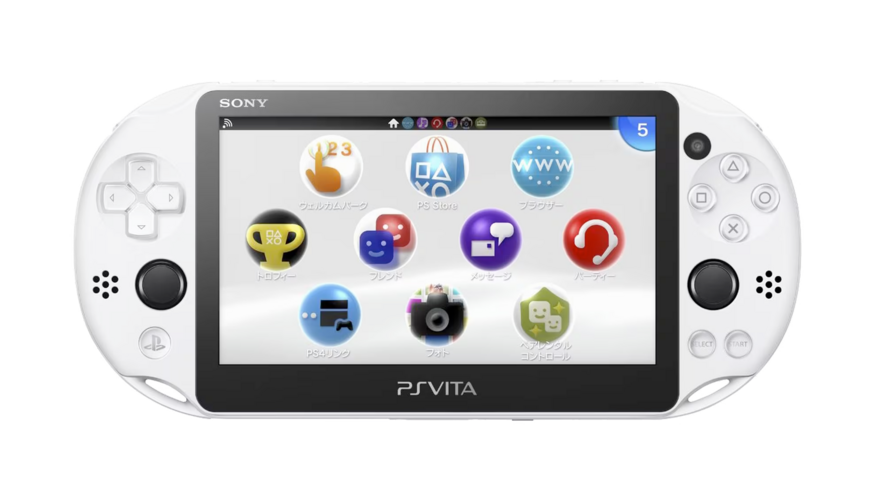 Glacier White PlayStation Vita PCH-2000 series, Front Side
