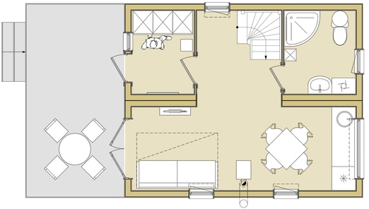 план первого этажа норвежского дома 60