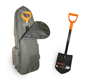 Каждый покупатель металлоискателя Garrett AT Pro получает 3 подарка: рюкзак кладоискателя, лопату Fiskars Solid и удобную сумку для находок.