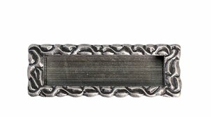 Ручка врезная 96мм, отделка старое серебро с блеском