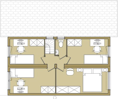 схема 2 этажа дома 105 с сауной