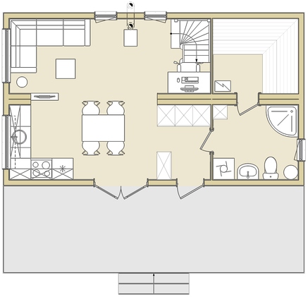 план первого этажа норвежского дома-бани 64