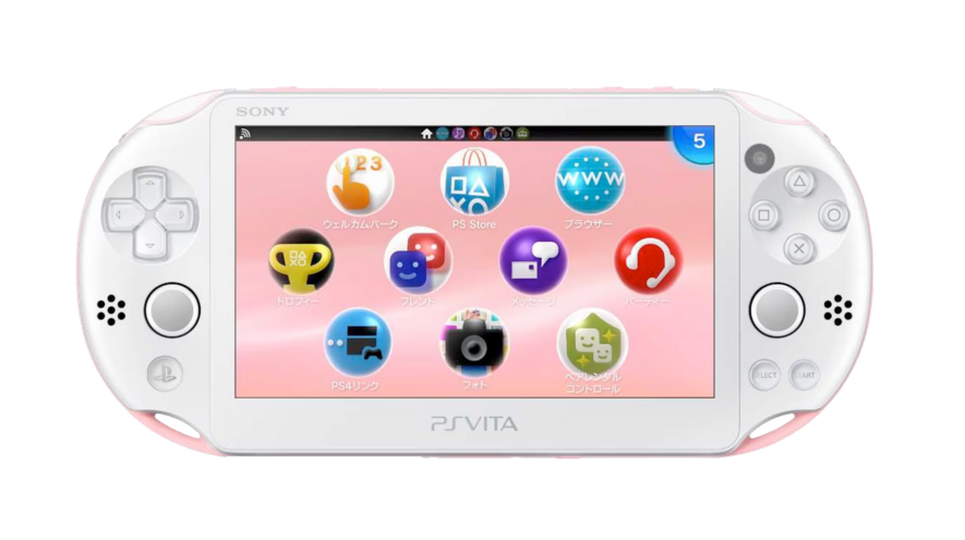Pink and White PlayStation Vita PCH-2000 series, Front Side