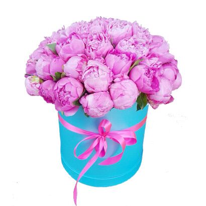 Коробка с пионами 29 шт