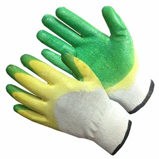 Фото перчаток ХБ обливных зеленых