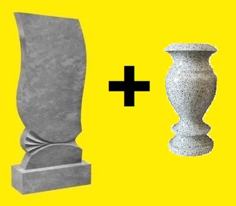 мраморный памятник и ваза