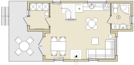 схема 1 этажа дома Skandis 70