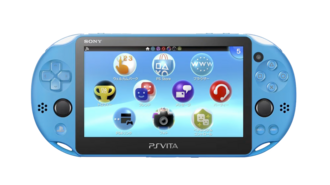 Aqua Blue PlayStation Vita PCH-2000 series, Front Side