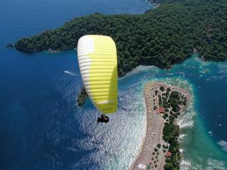 Tandem paragliding off Babadag mount