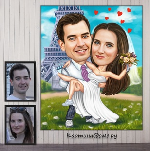 Шарж по фото, картина, подарок на 13 лет отношений. Идеи подарков на 13 годовщину свадьбы