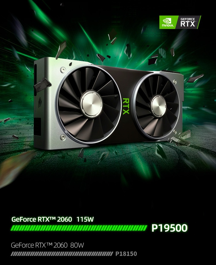 Видеокарта GeForce RTX 2060 / 2070 115W с 6 / 8 ГБ памяти