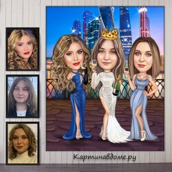 Подарок женщине, коллеге по работе, руководителю,, подруге, на день рождения, на юбилей, шарж по фот