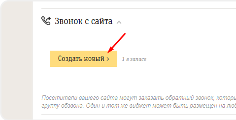 Создание услуги "Звонок с сайта"