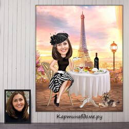 Подарок женщине, коллеге по работе, руководителю,, подруге, на день рождения, на юбилей, шарж по фот