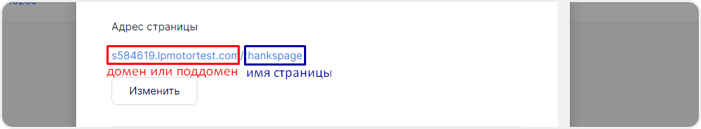 Внешний вид адреса (URL) страницы