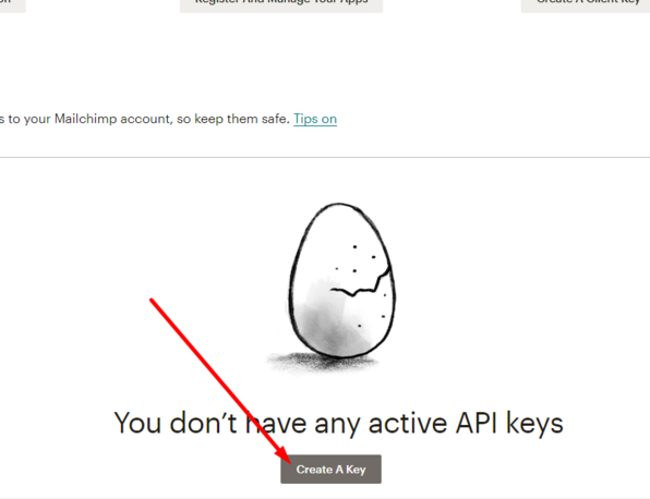 Создание нового api ключа