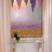 Интерьерная сверкающая картина для гостиной с хрустальными стразами и золотой поталью