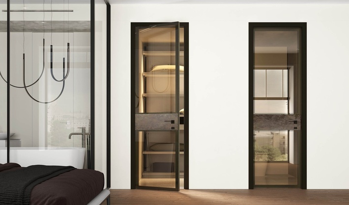 распашные двери, межкомнатные двери миксал slim alba 1