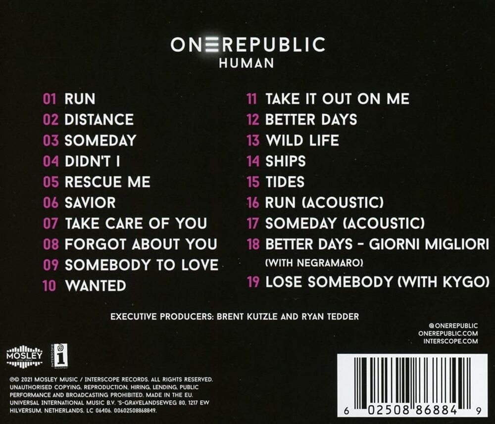 Human deluxe edition. ONEREPUBLIC "Human, CD". Компакт-диск ONEREPUBLIC Human.