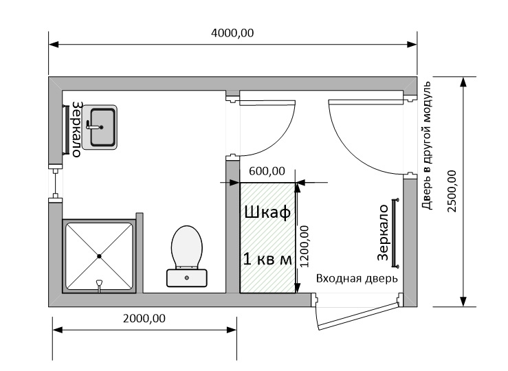 Проект бани с кладовкой