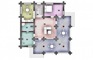 Проект Дома первого этажа 13,4х13,4 метра 