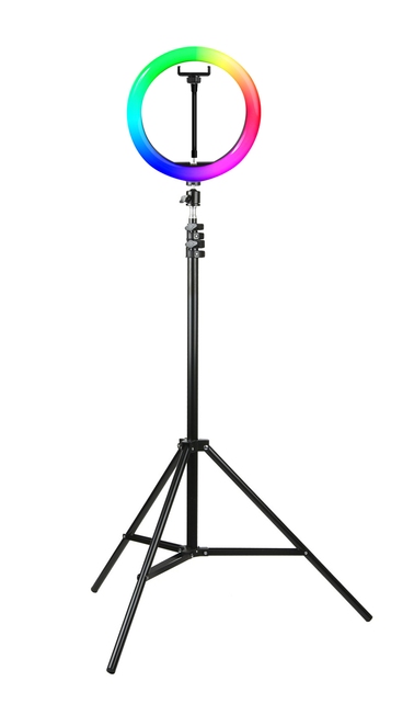 Цветная кольцевая лампа RGB со штативом 26 см
