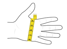 Для определения размера перчатки измерьте обхват ладони