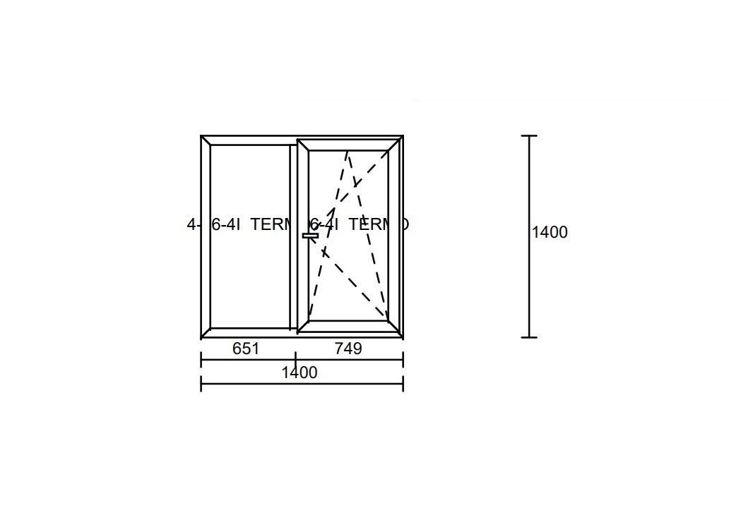 Пластиковое двухстворчатое окно ROTO+ Идеал 4000 1400x1400 см дуб