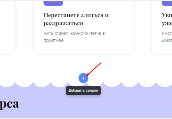 Добавление новой секции в редакторе mottor