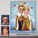 Шаржи по фотографии на заказ. Москва. Подарок на годовщину