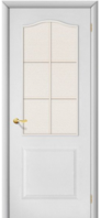 Дверь межкомнатная ламинированная со стеклом Беленый дуб F2