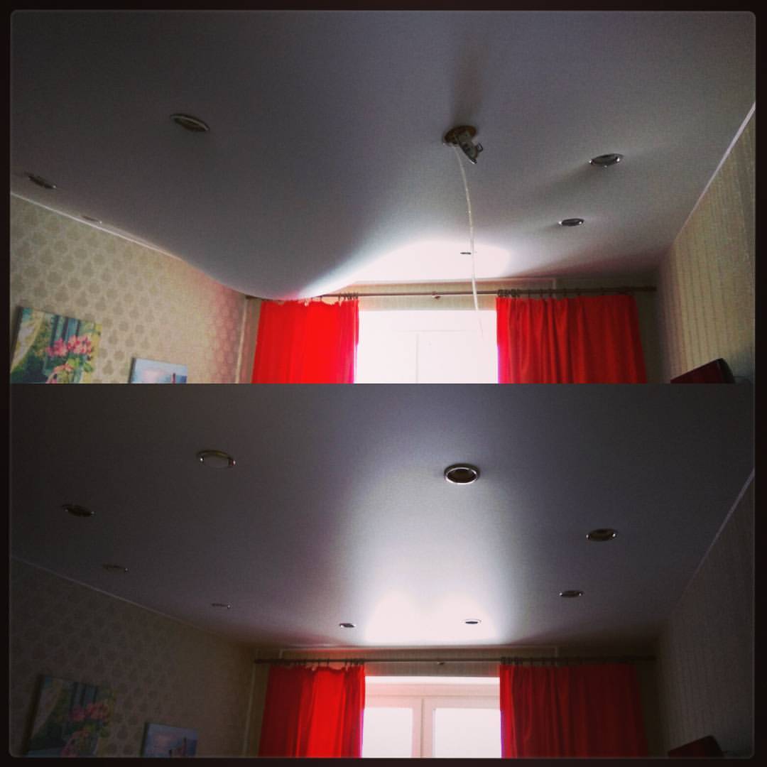 Слить воду с натяжного потолка в Подольске