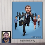 Шаржи по фотографии заказать, Москва. Подарок мужчине на День рождения, юбилей