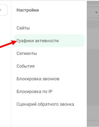 Настройка графиков активности