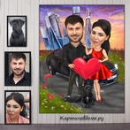 Подарок на свадьбу коллегам по работе, подарок подруге на свадьбу, шарж, заказать