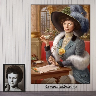 Портрет по фото из молодости — неожиданный и трогательный подарок на юбилей