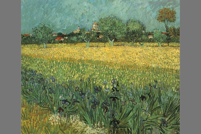 Ван Гог, Вид на Арль с ирисами на переднем плане