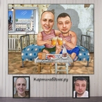 Шаржи по фотографии заказать, Москва. Подарок мужчине на День рождения, юбилей
