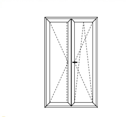 балконная дверь двухстворчатя  схема